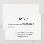 Elegant White Gay Wedding RSVP Card Kaart (Voorkant / Achterkant)