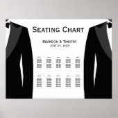 Elegant White Gay Wedding Seating Chart Poster (Voorkant)
