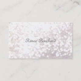 Elegant White Glitter Bokeh Event Planner Visitekaartje