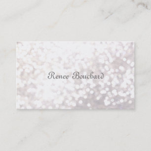 Elegant White Glitter Bokeh Event Planner Visitekaartje