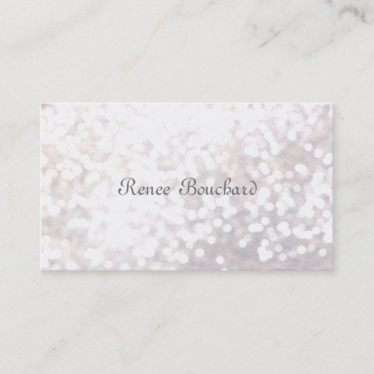 Elegant White Glitter Bokeh Event Planner Visitekaartje (Voorkant)
