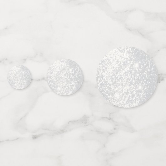 Elegant White Glitter Confetti (Achterkanten)