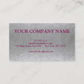 Elegant White Glitter Credit Kaart Visitekaartje (Achterkant)