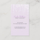 Elegant White Glitter Crystal Drift Light Plum Visitekaartje (Achterkant)