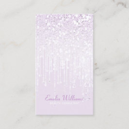 Elegant White Glitter Crystal Drift Light Plum Visitekaartje