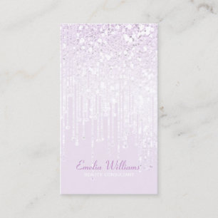 Elegant White Glitter Crystal Drift Light Plum Visitekaartje