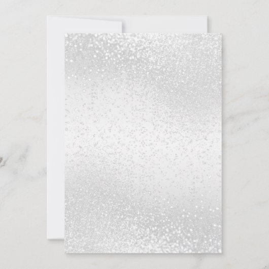 Elegant White Glitter Kaart (Achterkant)
