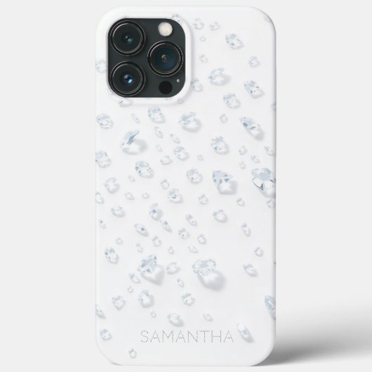 Elegant White Glitter Phone Case with Custom Name  (Achterkant)