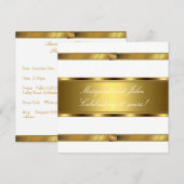 Elegant White Gold 50th Jubileum Party event Kaart (Voorkant / Achterkant)