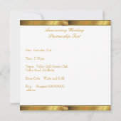 Elegant White Gold 50th Jubileum Party event Kaart (Achterkant)