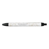 Elegant White Gold Aangepaste handelsnaam Inktpen Zwarte Inkt Pen (Voorkant)