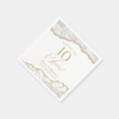 Elegant White Gold Agate 10th Anniversary Party Servet (Hoek)