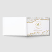 Elegant White Gold Agate 60th Birthday Party Gastenboek (Volledig)