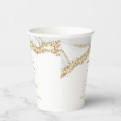 Elegant White Gold Agate 75th Birthday Party Papieren Bekers (Rechts)