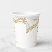 Elegant White Gold Agate 80th Birthday Party Papieren Bekers (Rechts)