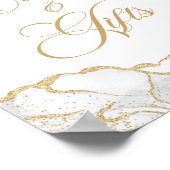 Elegant White Gold Agate Cards & Gifts Sign Poster (Hoek)