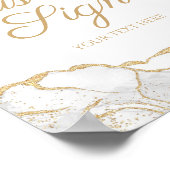 Elegant White Gold Agate Custom Text Sign Poster (Hoek)