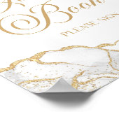 Elegant White Gold Agate Guest Book Sign Poster (Hoek)