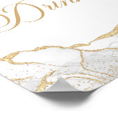 Elegant White Gold Agate Party Drinks Sign Poster (Hoek)