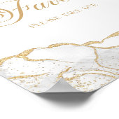 Elegant White Gold Agate Party Favors Sign Poster (Hoek)