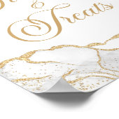 Elegant White Gold Agate Sweets and Treats Sign Poster (Hoek)