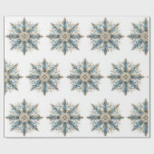 Elegant White, Gold and BlueChristmas Wrapping Cadeaupapier (Vlak)