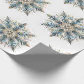 Elegant White, Gold and BlueChristmas Wrapping Cadeaupapier (Hoek)