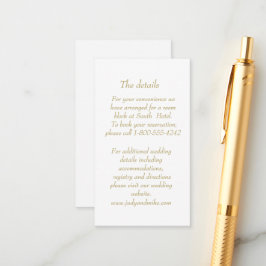 Elegant White & Gold Art Deco Enclosure card Informatiekaartje