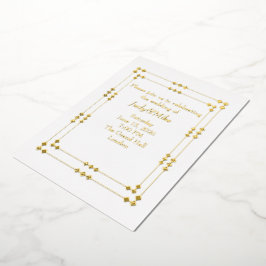 Elegant White & Gold Art Deco Foil Invitation Folie Uitnodiging