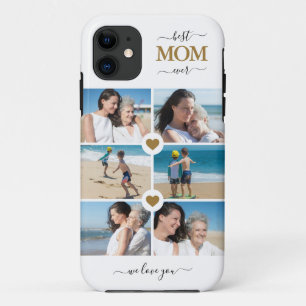 Elegant White Gold Best Ma Ever 6 Foto Collage Case-Mate iPhone Case