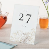 Elegant White Gold Botanical Monogram Weddenschap Reclamebord Met Voetstuk (Insitu)