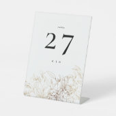 Elegant White Gold Botanical Monogram Weddenschap Reclamebord Met Voetstuk (Voorkant)