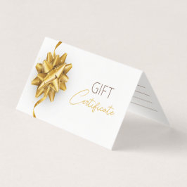 Elegant White Gold Bow Classy Luminous Gift Card Kaart