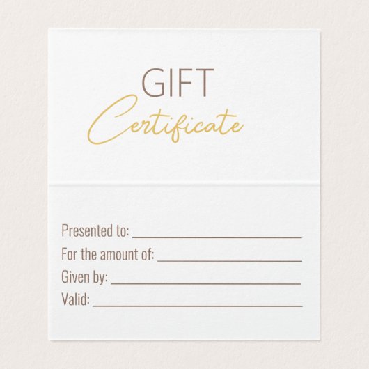 Elegant White Gold Bow Classy Luminous Gift Card Kaart (Binnenkant ongevouwen)