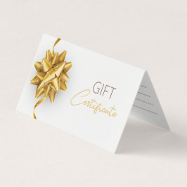 Elegant White Gold Bow Classy Luminous Gift Card Kaart