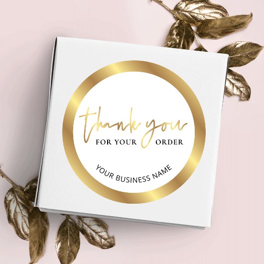 Elegant White & Gold Business - Hartelijk dank voo Ronde Sticker