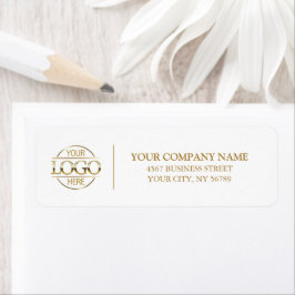 Elegant White Gold Business Logo Retouradres Etiket