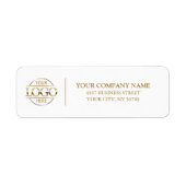 Elegant White Gold Business Logo Retouradres Etiket (Voorkant)