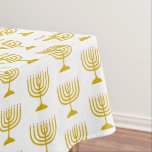 Elegant White Gold | Chanukah Hanukkiyah | MENORAH Tafelkleed<br><div class="desc">Elegant wit MENORAH tafelkleed,  met faux gouden menorah in een betegeld patroon. Dit is een minimalistisch,  eenvoudig,  elegant ontwerp,  vooral geschikt voor uw Chanoeka-vieringen. Verkrijgbaar in andere kleuren,  of u kunt de kleur wijzigen door op Aanpassen verder te klikken en te kiezen uit het kleurenpalet.</div>