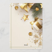 Elegant White & Gold Christmas Party Invitation Kaart (Achterkant)