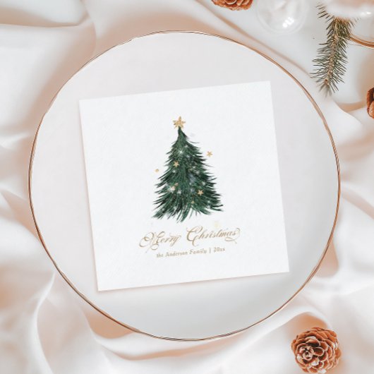 Elegant White Gold Christmas tree Servet