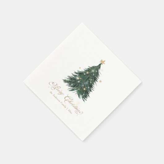 Elegant White Gold Christmas tree Servet (Hoek)