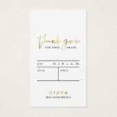 Elegant White & Gold Clothing Hang Label Price Lab Visitekaartje (Achterkant)