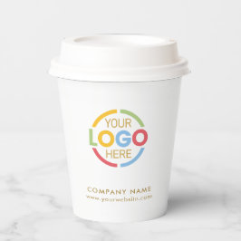 Elegant White Gold Corporate Company Zakelijk Logo Papieren Bekers