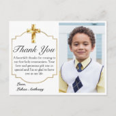 Elegant White Gold Cross 1st Community Hartelijk d Briefkaart (Voorkant)