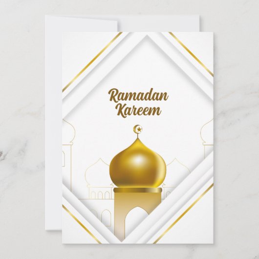 Elegant White | Gold Dome | LIJST | Islamitisch Kaart (Voorkant)