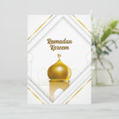Elegant White | Gold Dome | LIJST | Islamitisch Kaart (Staand voorkant)