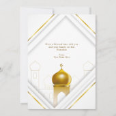 Elegant White | Gold Dome | LIJST | Islamitisch Kaart (Achterkant)