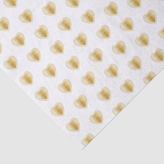 Elegant White Gold en Diamond Hearts Tissuepapier (Detail)