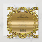 Elegant White Gold Fabulous 50th Birthday 2 Kaart (Achterkant)